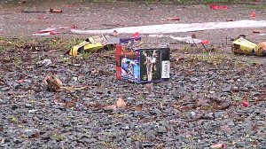 Böllerabfall auf den Straßen