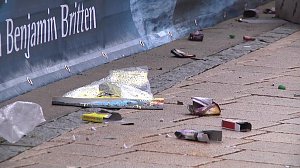 Böllerabfall auf den Straßen
