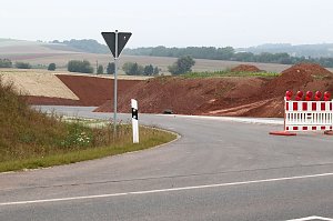 Die Anschlussstelle zwischen Gro&szlig;wechsungen und der B 243