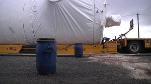 Schwerlasttransport liegengeblieben