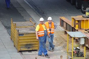 Schachtbauer am Hamburger Hauptbahnhof
