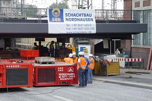 Schachtbauer am Hamburger Hauptbahnhof