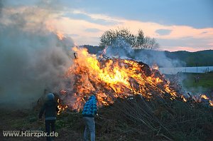 Osterfeuer in Ilfeld