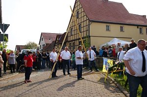 Maibaum in Obergebra gesetzt