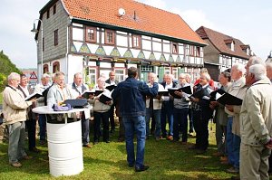 Maibaum in Obergebra gesetzt