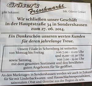 Seit heute ist Schluss