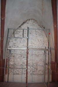 Im Innern eine Baustelle: Blasiikirche