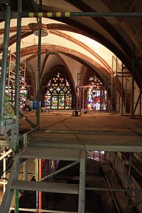 Im Innern eine Baustelle: Blasiikirche