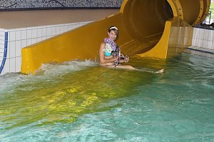Riesenrutsche in Betrieb