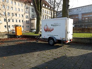 Weihnachtsmarkt wird aufgebaut