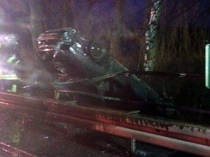 Auto brannte nach Unfall auf der B 243 aus