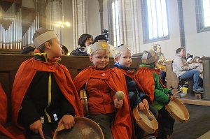 Im Nordh&auml;user Dom zeigte der &ouml;kumenische Kindergarten heute sein Krippenspiel