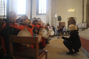 Im Nordh&auml;user Dom zeigte der &ouml;kumenische Kindergarten heute sein Krippenspiel