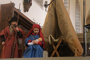 Im Nordh&auml;user Dom zeigte der &ouml;kumenische Kindergarten heute sein Krippenspiel