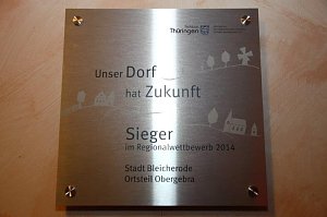 Siegertafel angebracht