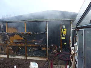 Brand in Gartenlaube