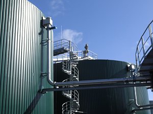 Besuch der Anlage: Blick auf das Fermenter-R&uuml;hrwerk