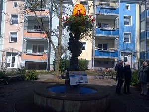 Vier der sieben Brunnen, die in diesem Jahr geschm&uuml;ckt wurden. 