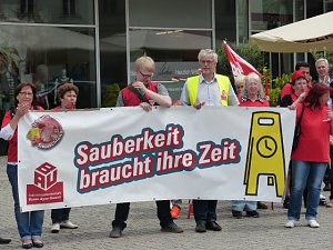 Unterst&uuml;tzung f&uuml;r Gewerkschaftsforderungen in Leipzig