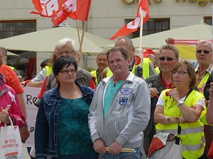 Unterst&uuml;tzung f&uuml;r Gewerkschaftsforderungen in Leipzig