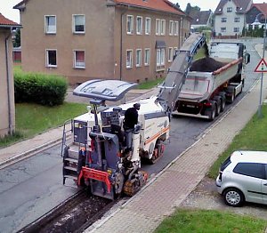 Stra&szlig;enbau in der Bleicher&ouml;der Naumannstra&szlig;e