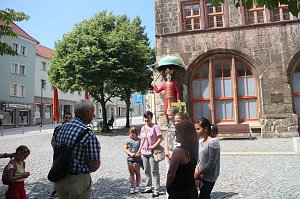 Stadtf&uuml;hrung f&uuml;r Neu-Nordh&auml;user mit Gerald Beyermann und klettern auf dem PeterStein
