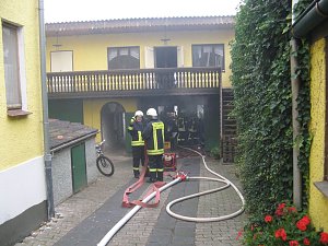 Brand in der Hintergasse in Obergebra