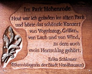 Pfad der Poesie im Park Hohenrode