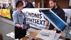 Demonstration und Gegendemonstration in Nordhausen