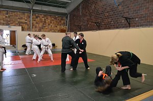 Die Kata-Gruppe trainierte in einem separaten Bereich die Goshin Jitsu No Kata. 