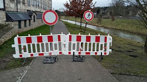 Absperrung nicht zum Spa&szlig; am Wippertor