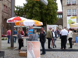 Wahlkampf zwischen Obst und Gem&uuml;se