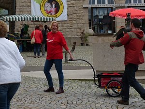 Wahlkampf zwischen Obst und Gem&uuml;se