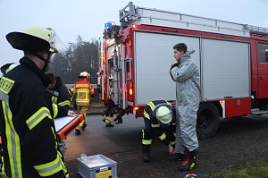 Gefahrgutzug des Landkreises im Einsatz