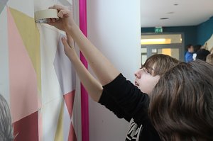 Selfiekunst die bleibt - Kunstaktion an der K&auml;the-Kollwitz-Regelschule Nordhausen