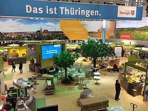 Aufbau auf der Gr&uuml;nen Woche in Berlin