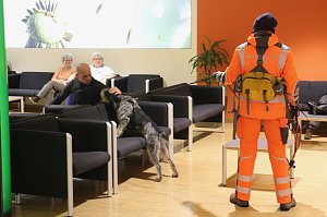 Rettungshundestaffel im Einsatz am S&uuml;dharz-Klinikum