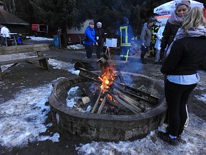 Schlittenhunde rennen rund um Benneckenstein