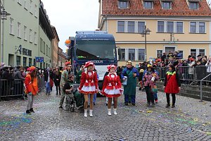 Rosenmontagsparty auf dem Markt Sondershausen