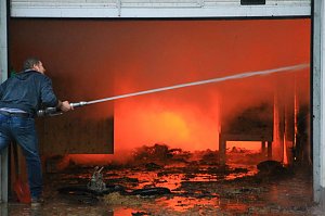 Scheunenbrand in Gro&szlig;berndten