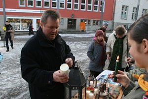 Das Licht wird am Rathaus verteilt