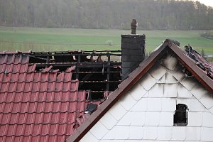 Dachstuhlbrand in Sondershausen Bebra