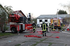 Dachstuhlbrand in Sondershausen Bebra
