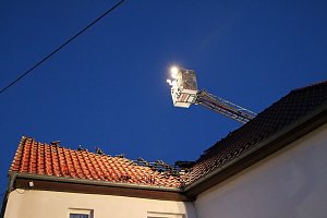 Dachstuhlbrand in Sondershausen Bebra