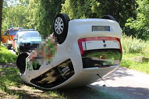 Lieferauto überschlug sich