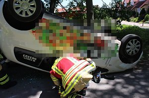 Lieferauto überschlug sich