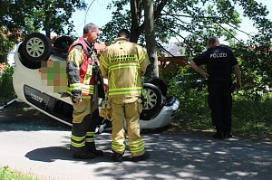 Lieferauto überschlug sich