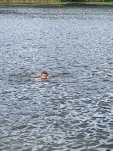 Letztes Abbaden am Bebraer Teich