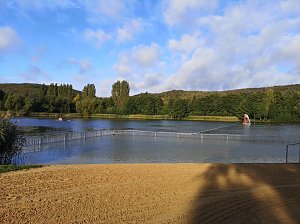 Letztes Abbaden am Bebraer Teich