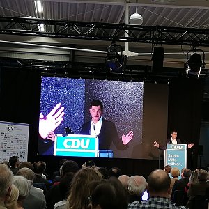 Redefeuerwerk mit Friedrich Merz und Mike Mohring in Nordhausen